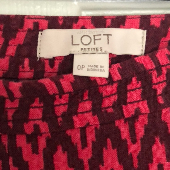 LOFT Pink/Burgundy Chevron Skirt - Picture 2 of 3